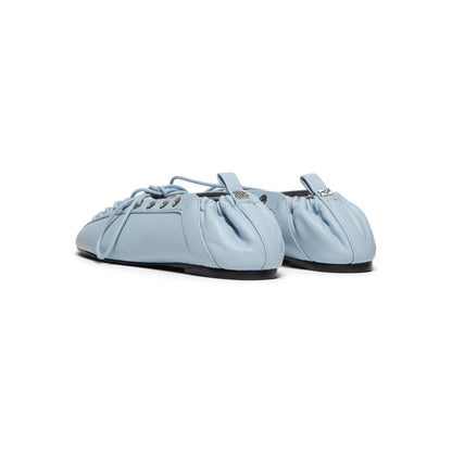 GANNI Eyelets Lace Up Ballerina (Niagara Mist)