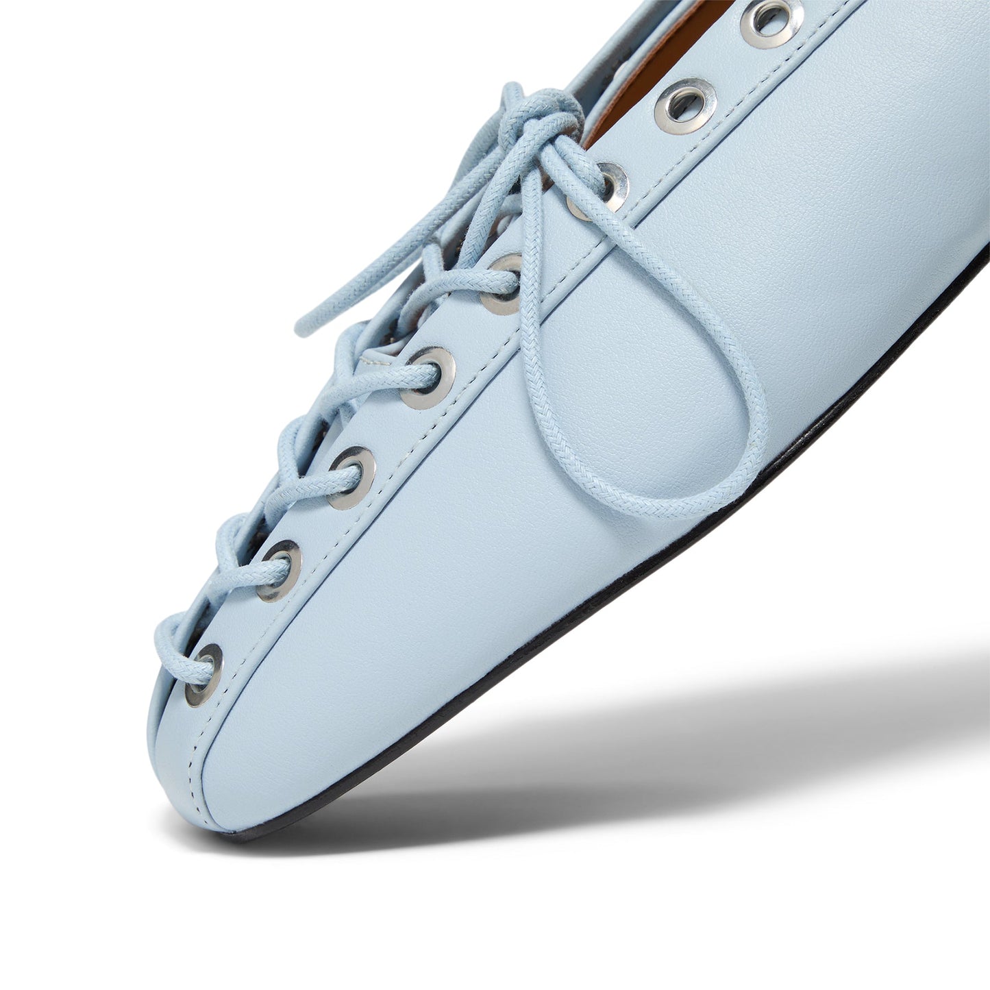 GANNI Eyelets Lace Up Ballerina (Niagara Mist)