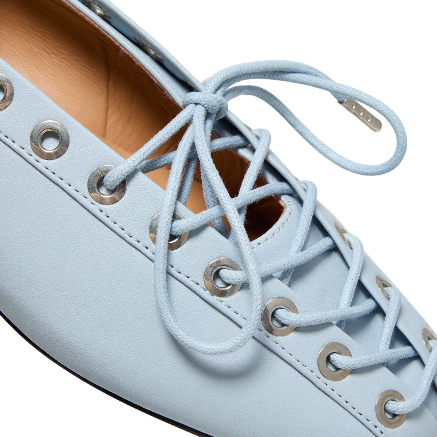 GANNI Eyelets Lace Up Ballerina (Niagara Mist)