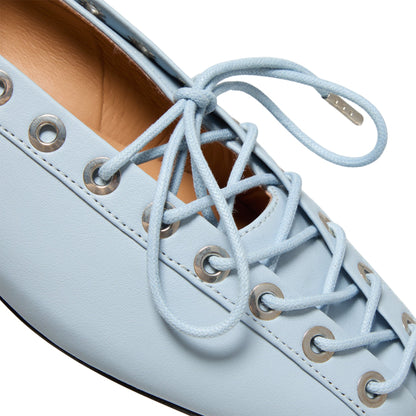 GANNI Eyelets Lace Up Ballerina (Niagara Mist)