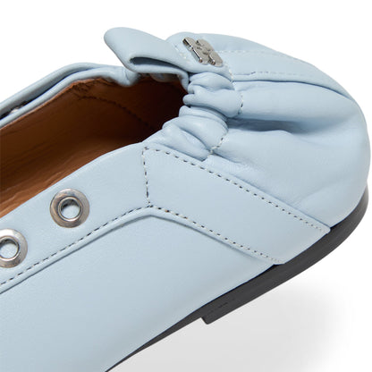 GANNI Eyelets Lace Up Ballerina (Niagara Mist)