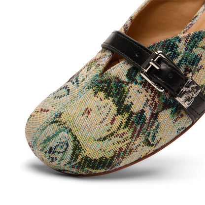 GANNI Sue Heeled Mules Tapestry (Jadeite)