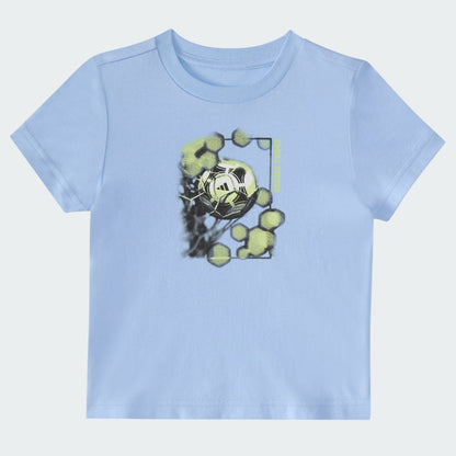 Kids' adidas Two-Piece Short Sleeve Graphic Cotton Tee and 3-Stripes Shorts Set