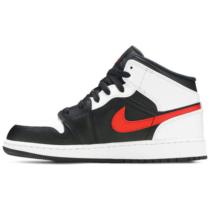 Jordan 1 Mid White Black Chile Red (GS)
