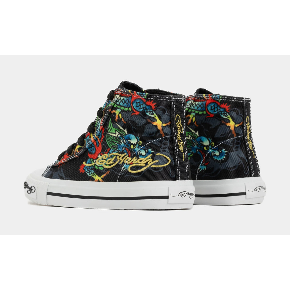 Ed Hardy Dragon Tattoo High Top Black White (PS)