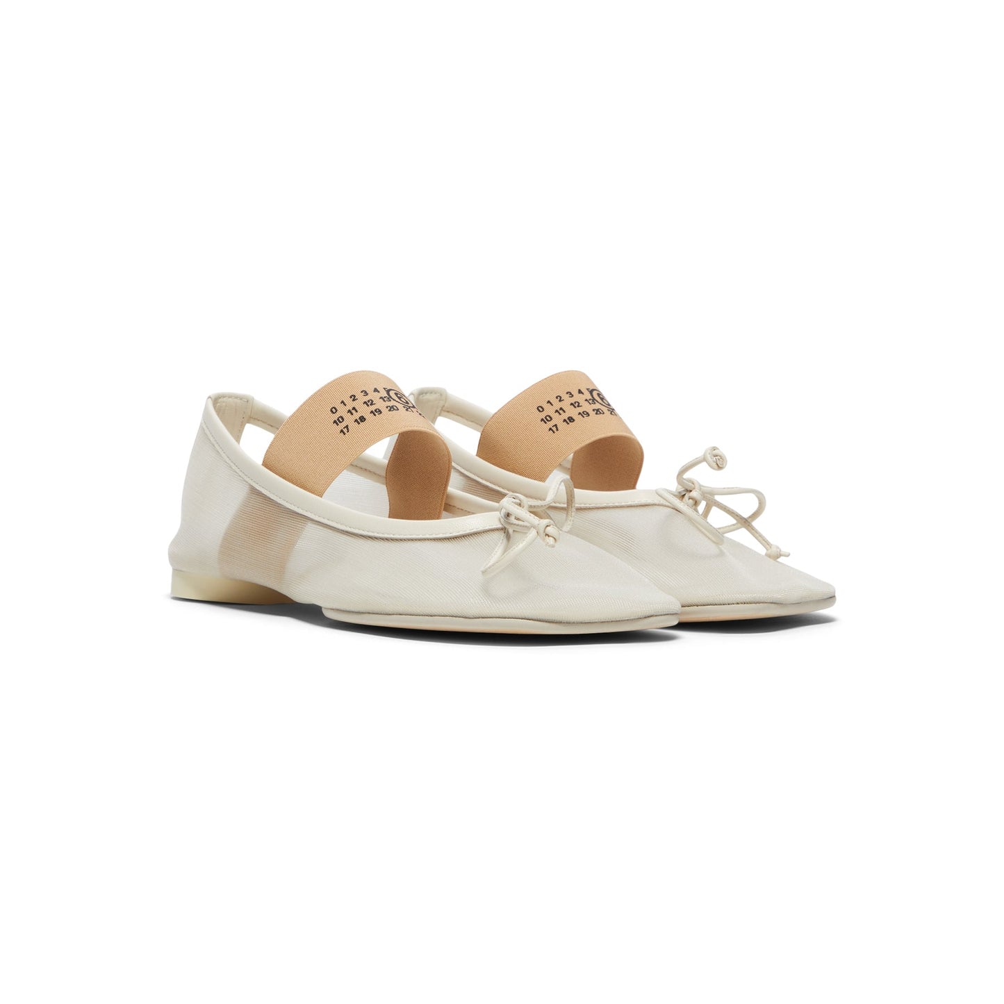 MM6 Maison Margiela Anatomic Numeric Ballerinas (Bleached sand)
