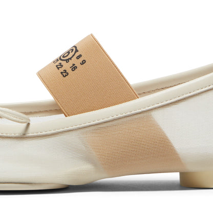 MM6 Maison Margiela Anatomic Numeric Ballerinas (Bleached sand)
