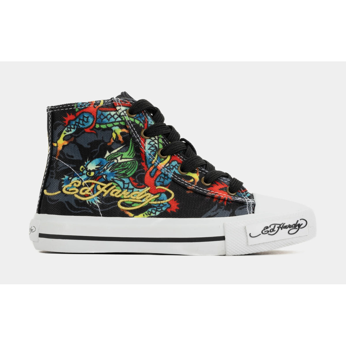 Ed Hardy Dragon Tattoo High Top Black White (PS)