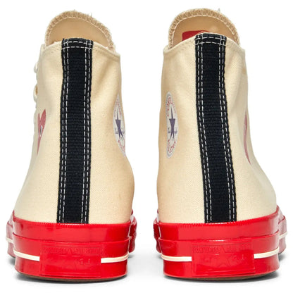 Converse Chuck Taylor All Star 70 Hi Comme des Garcons PLAY Egret Red Midsole