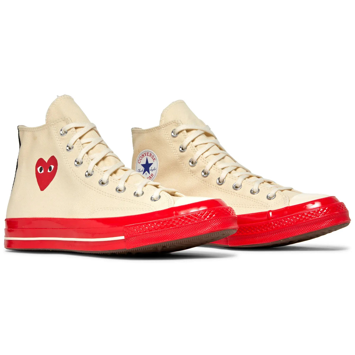 Converse Chuck Taylor All Star 70 Hi Comme des Garcons PLAY Egret Red Midsole