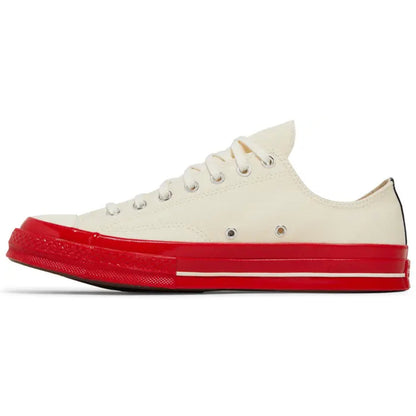 Converse Chuck Taylor All-Star 70 Ox Comme des Garcons PLAY Egret Red Midsole