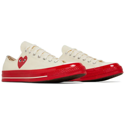 Converse Chuck Taylor All-Star 70 Ox Comme des Garcons PLAY Egret Red Midsole