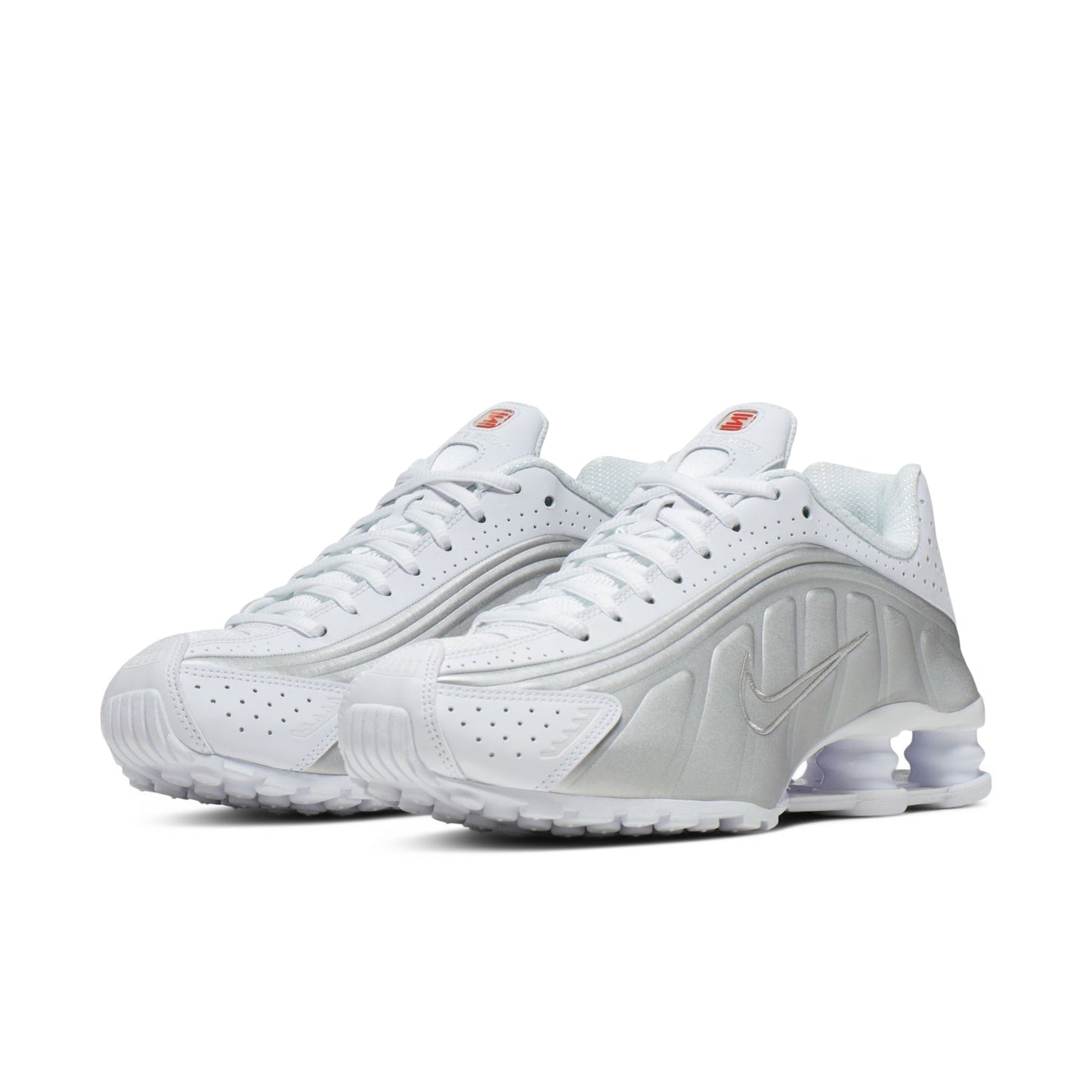 Nike Shox R4 (White/White-Metallic Silver-Max Orange)