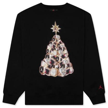 Jordan Holiday 2025 Long Sleeve Sweatshirt Rings Tree Black