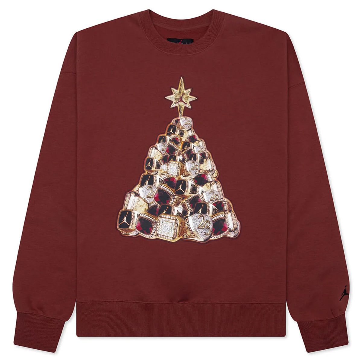 Jordan Brooklyn Fleece Holiday Crewneck Redstone Black