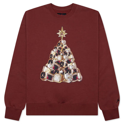 Jordan Brooklyn Fleece Holiday Crewneck Redstone Black