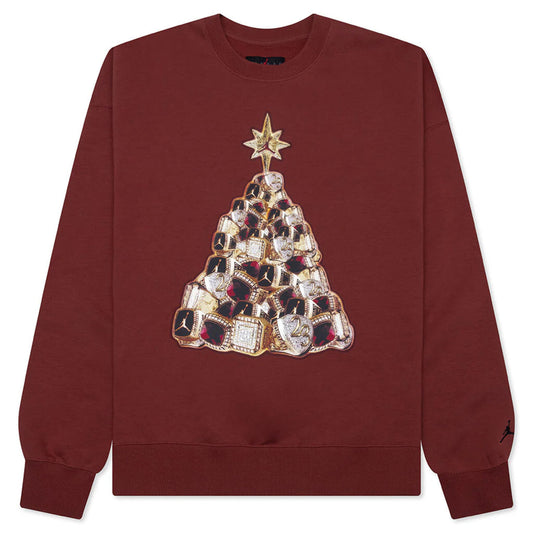 Jordan Brooklyn Fleece Holiday Crewneck Redstone Black