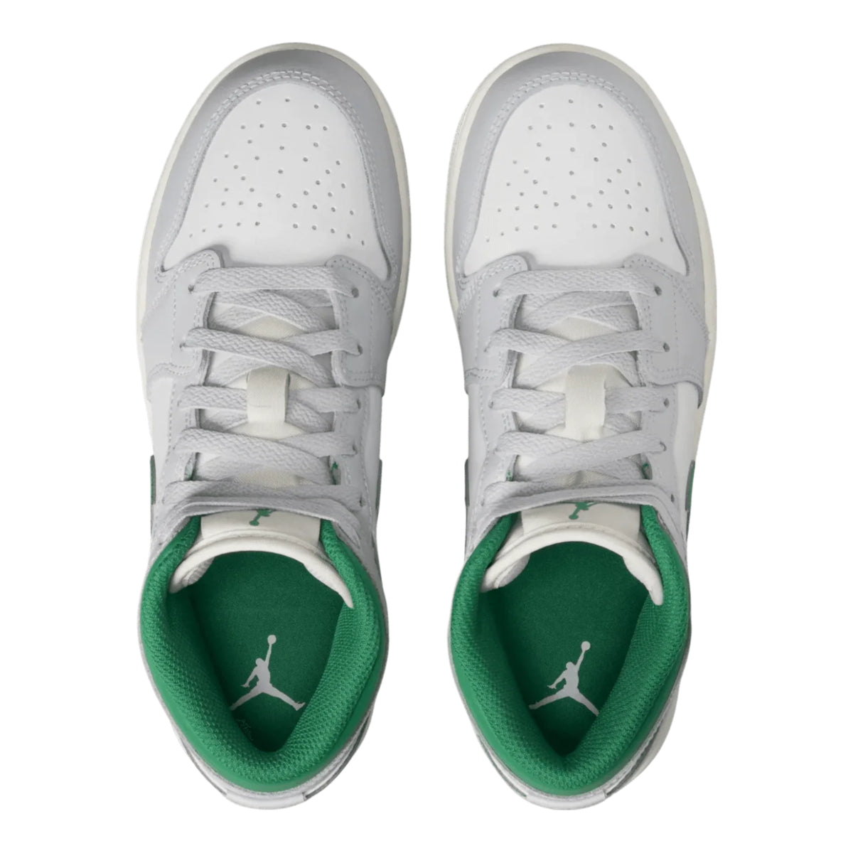 Jordan 1 Mid White Pure Platinum Pine Green (GS)