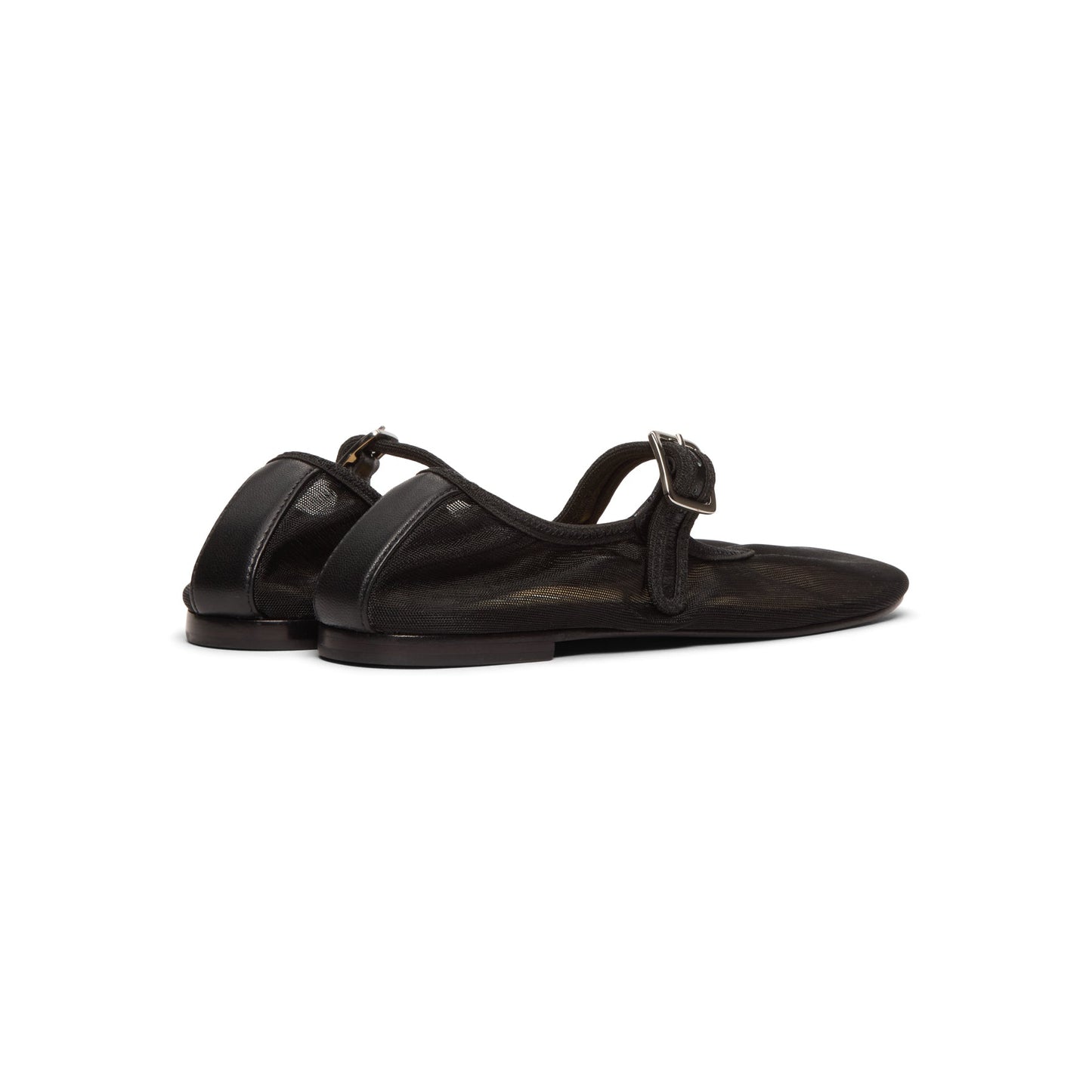 SANDY LIANG Mary Jane Mesh Ballerina Flats (Black)