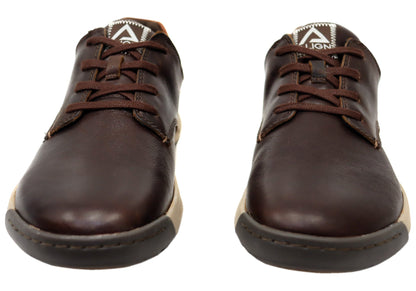 Align Erwin Mens Supportive Leather Wide Fit Comfortable Lace Up Shoes