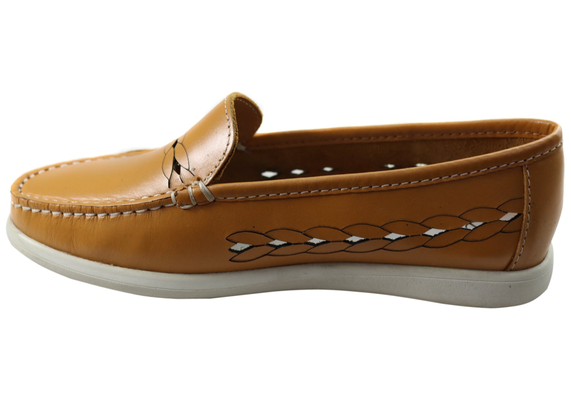 Andacco Sharni Womens Comfortable Flat Leather Loafers Shoes