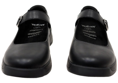 Alegria Jazmine Womens Comfortable Leather Mary Jane Shoes Black Nappa