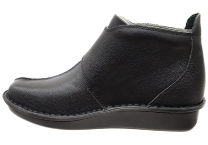 Alegria Caiti Womens Leather Ankle Boots With Adjustable Strap