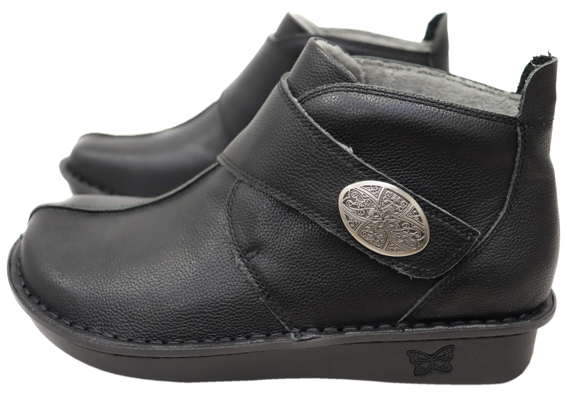 Alegria Caiti Womens Leather Ankle Boots With Adjustable Strap