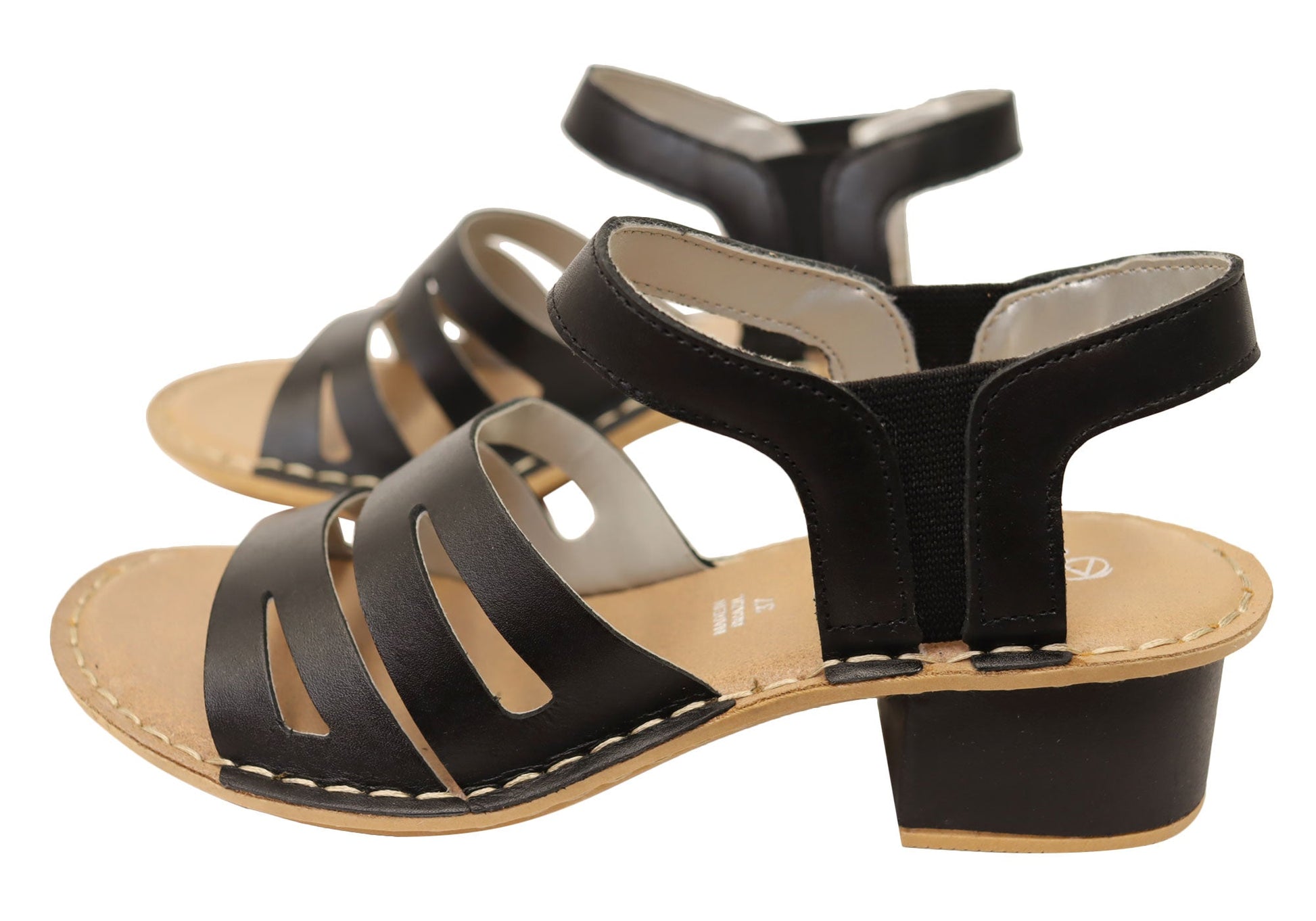Andacco Joclyn Womens Comfortable Brazilian Leather Low Heel Sandals