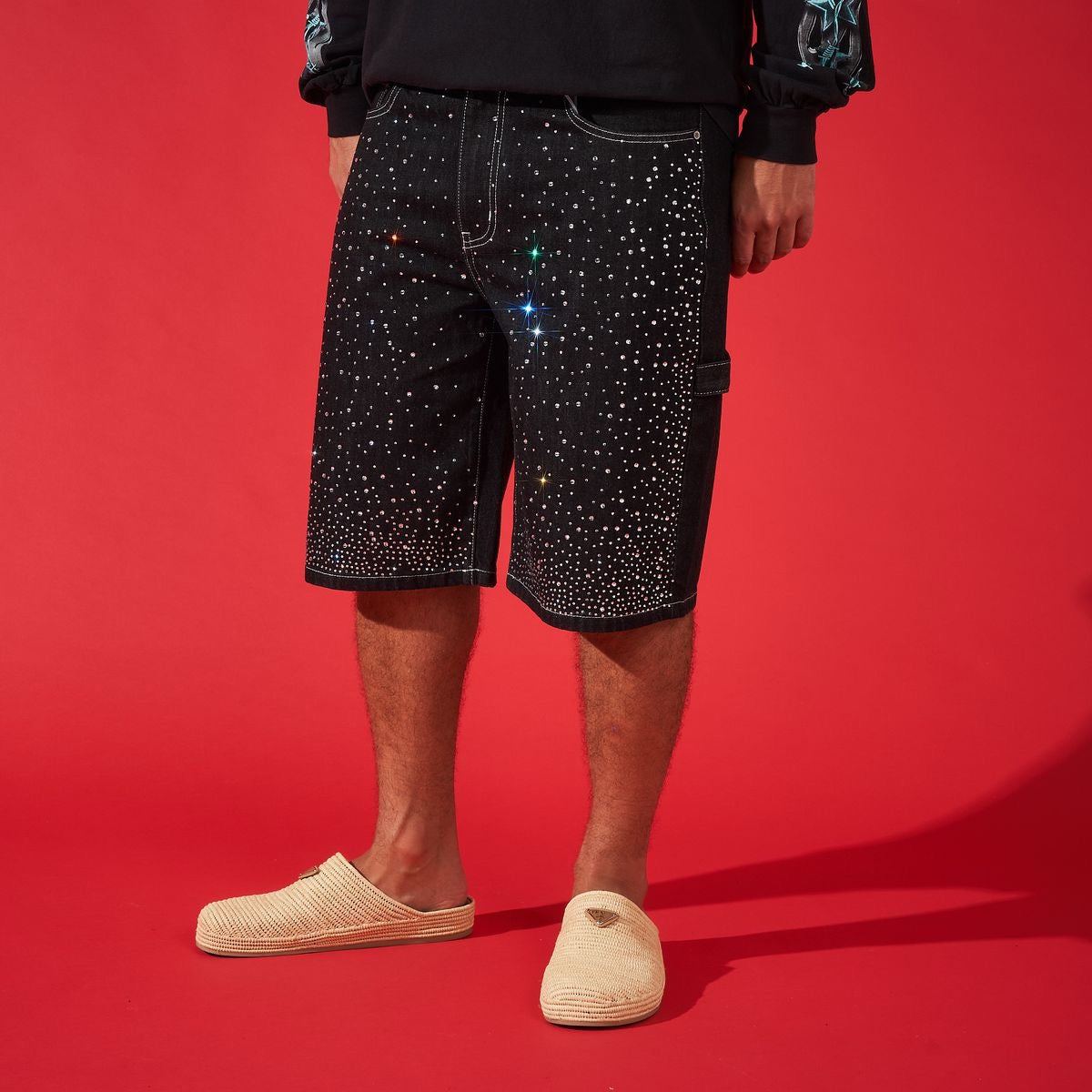 DUAA ''VICTORIOUS'' BLACK DENIM SHORTS