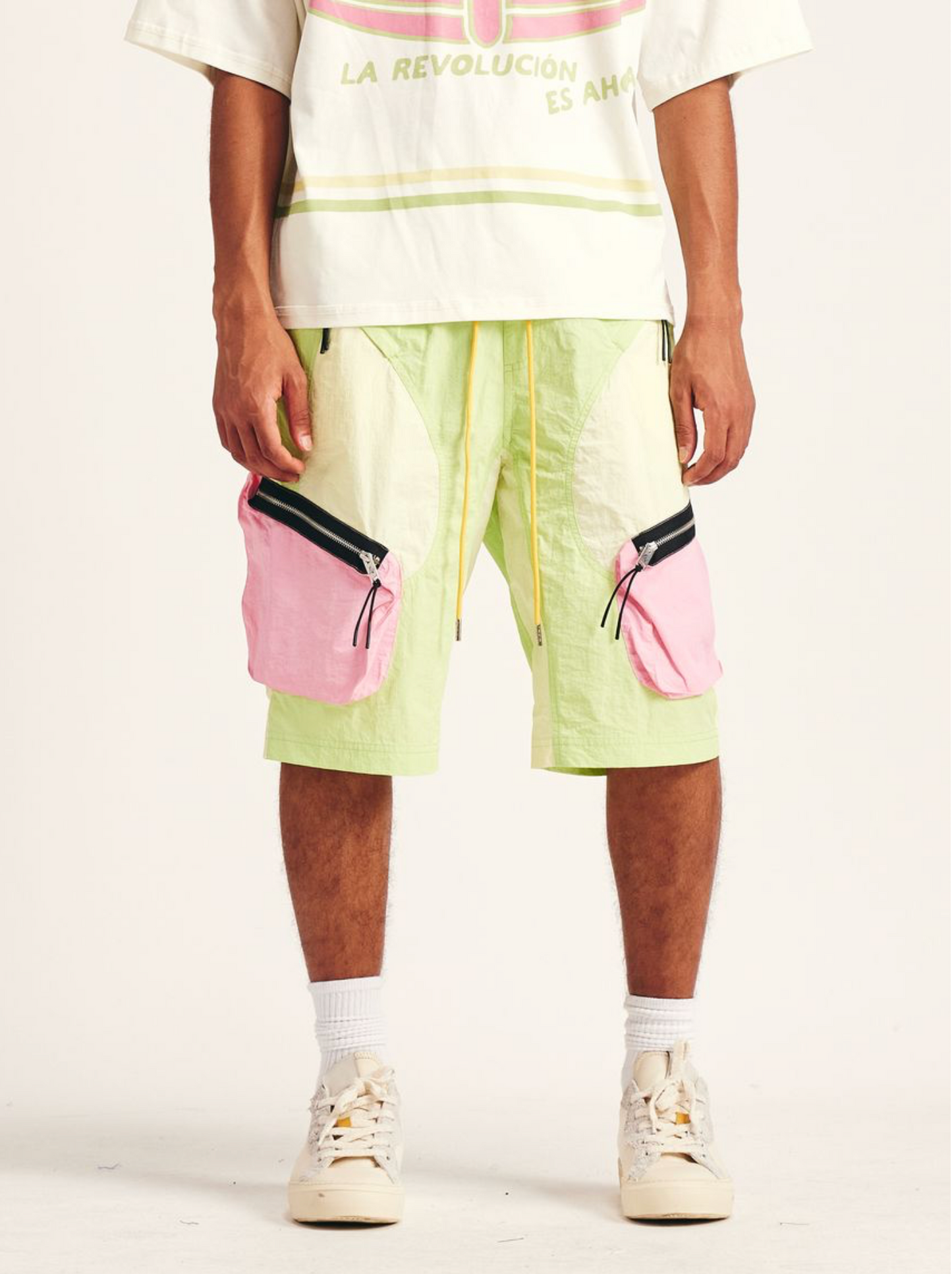 Diet Starts Monday "Nylon MX Shorts" Volt/Pink