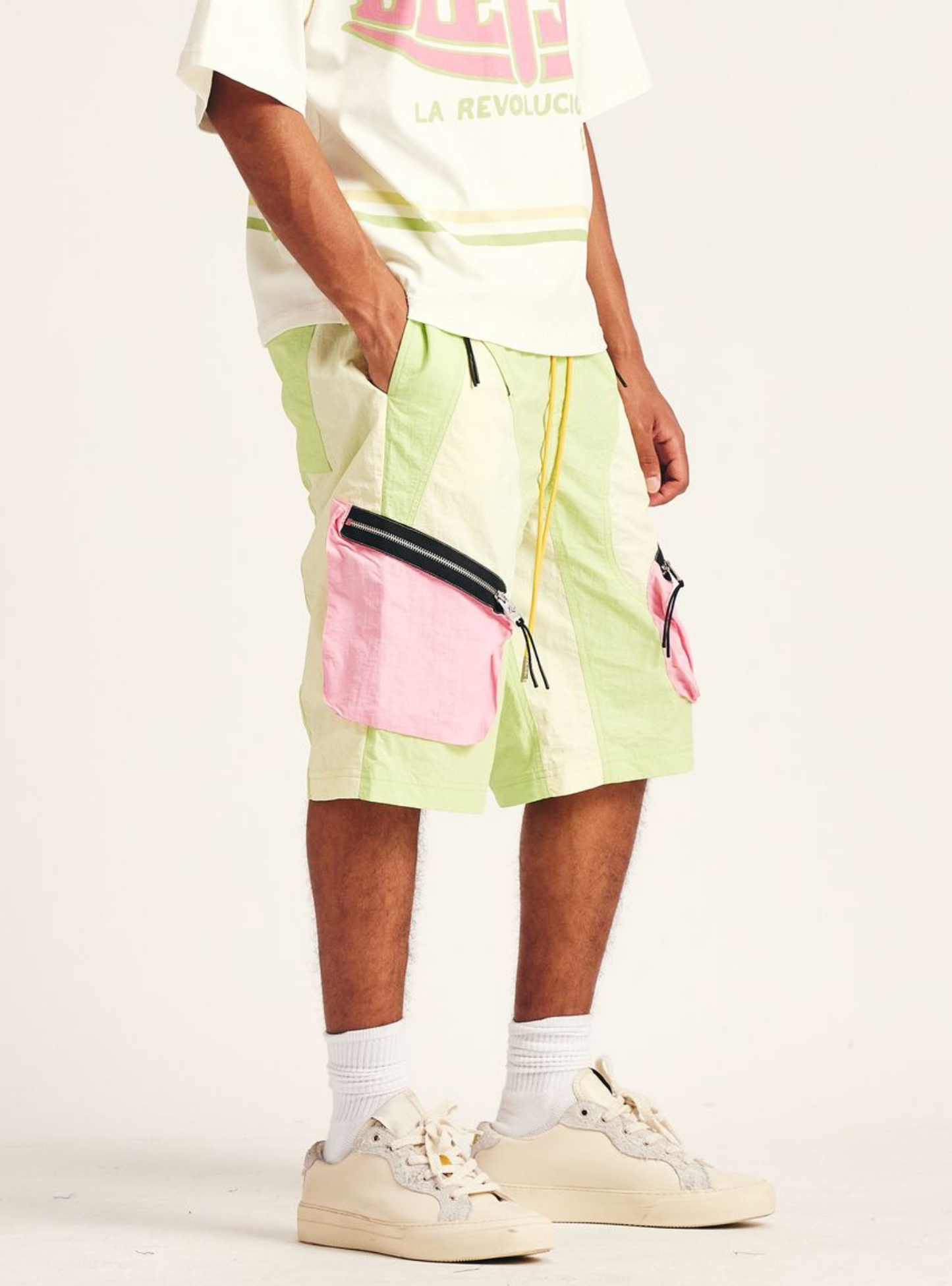 Diet Starts Monday "Nylon MX Shorts" Volt/Pink