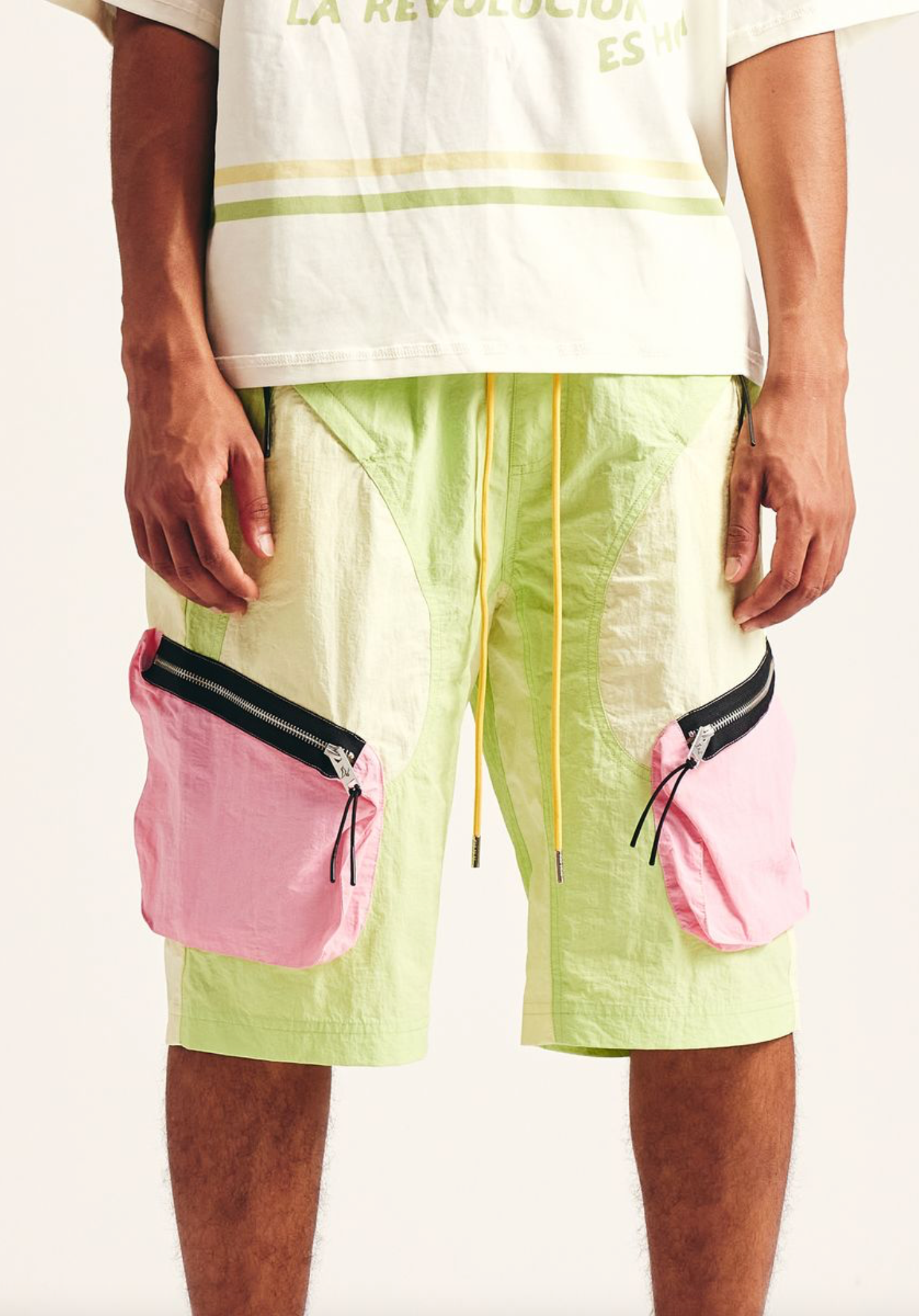 Diet Starts Monday "Nylon MX Shorts" Volt/Pink