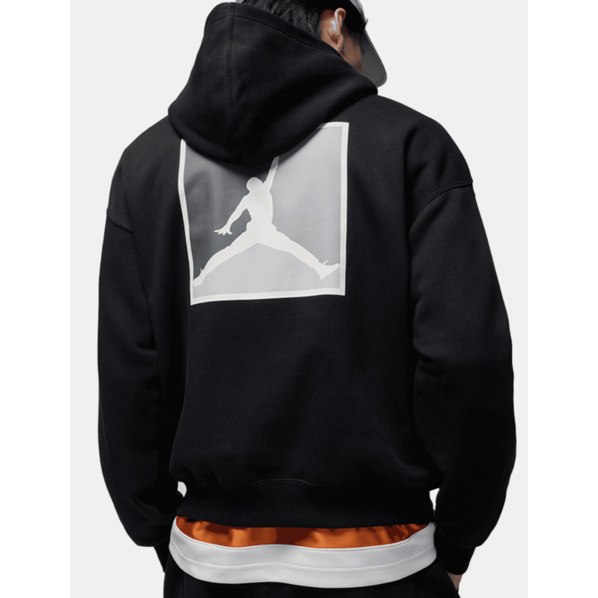 Jordan Brooklyn Fleece Hoodie Black back Logo