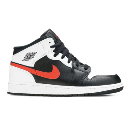Jordan 1 Mid White Black Chile Red (GS)