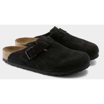 Birkenstock Boston Soft Footbed Suede Black