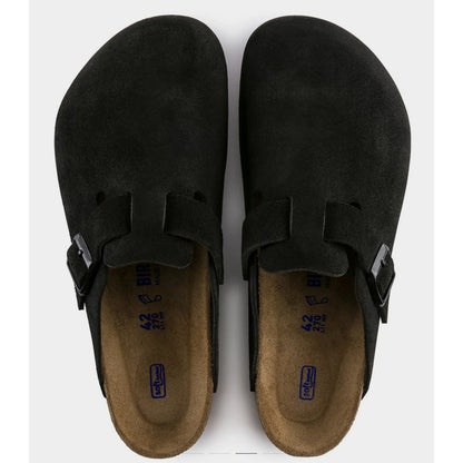 Birkenstock Boston Soft Footbed Suede Black