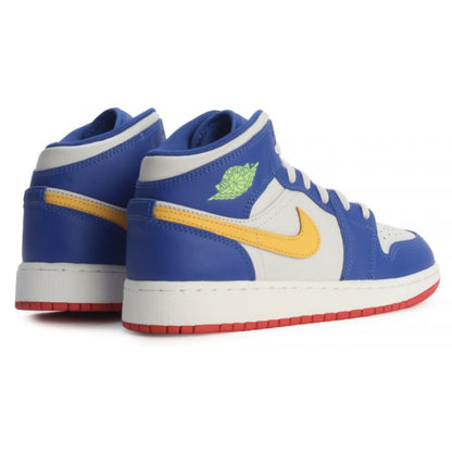 Jordan 1 Mid Racer Blue Red Gold (GS)