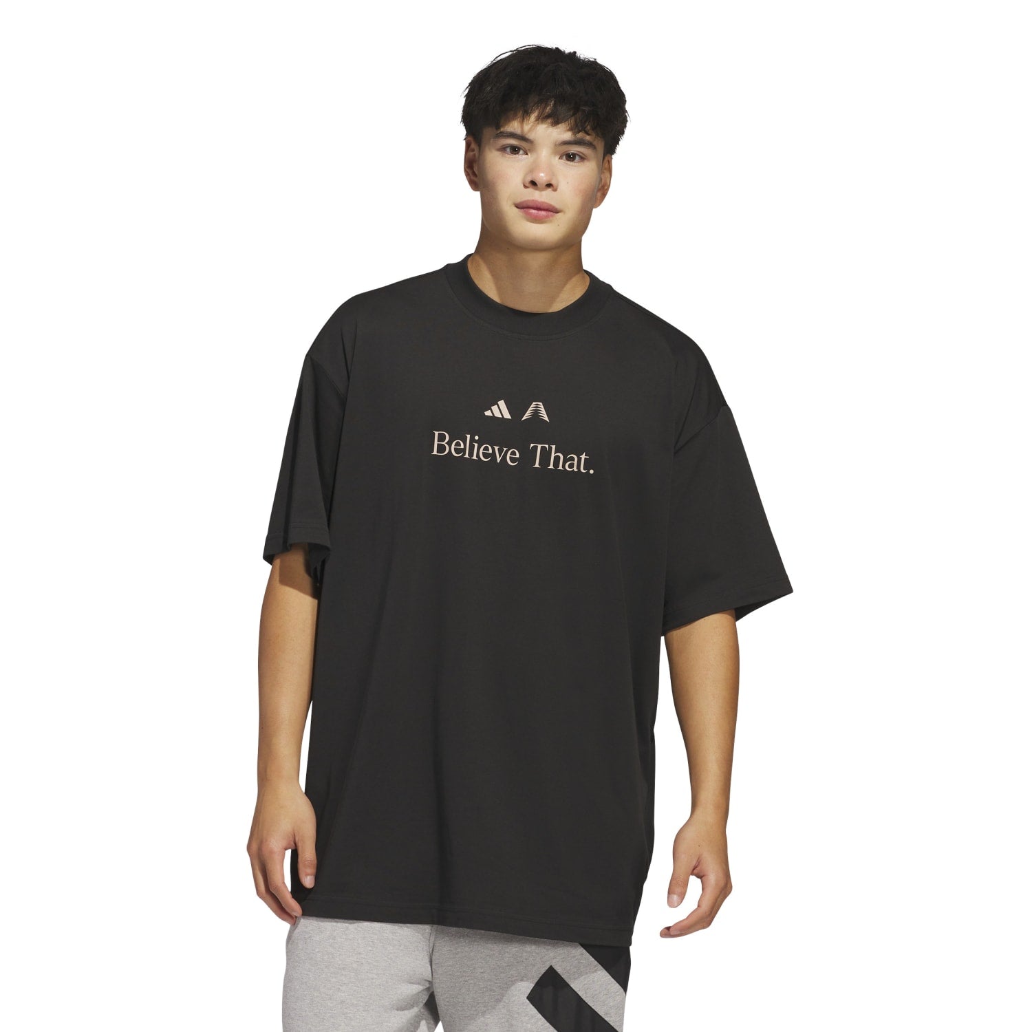 Adidas Ant Believe Tee Anthony Edwards Black Taupe JW4292