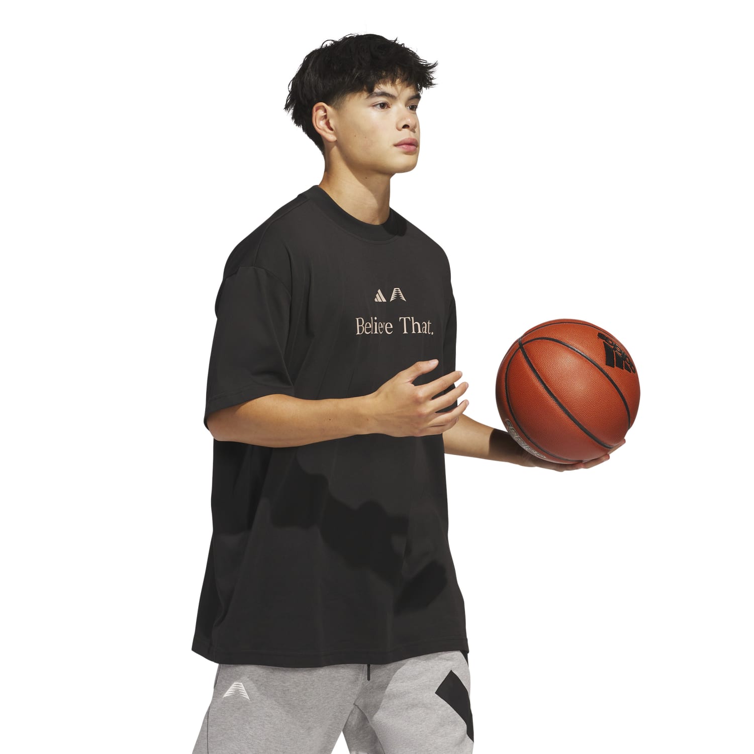 Adidas Ant Believe Tee Anthony Edwards Black Taupe JW4292