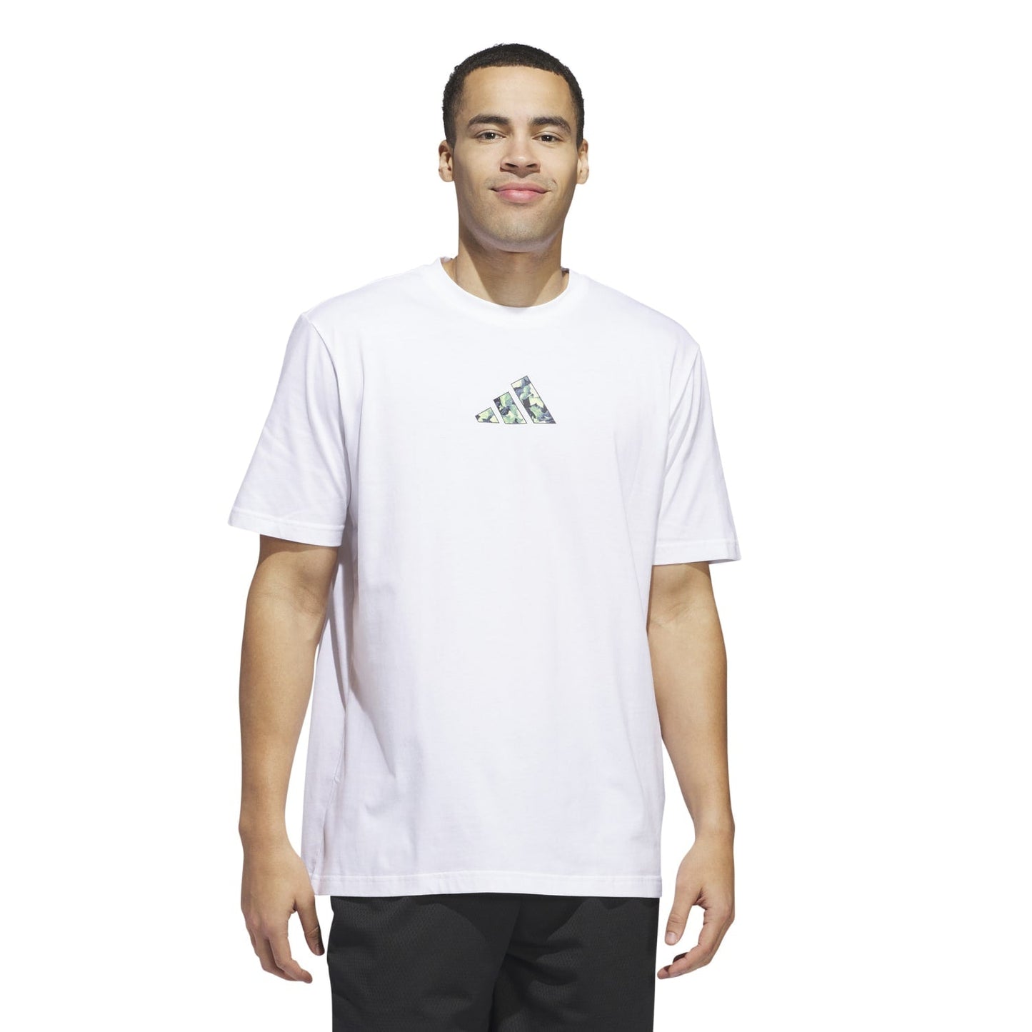 Adidas Basketball Men Lil Stripe Photoreal Graphic Tee White IN6376
