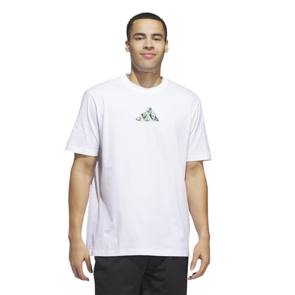 Adidas Basketball Men Lil Stripe Photoreal Graphic Tee White IN6376