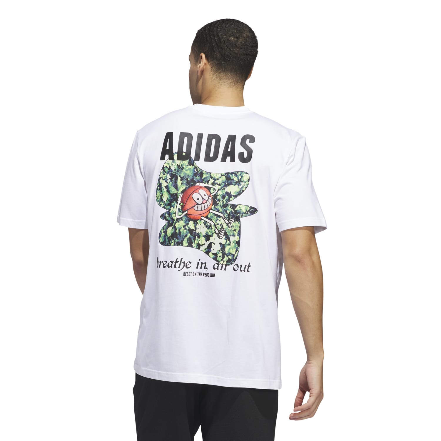 Adidas Basketball Men Lil Stripe Photoreal Graphic Tee White IN6376