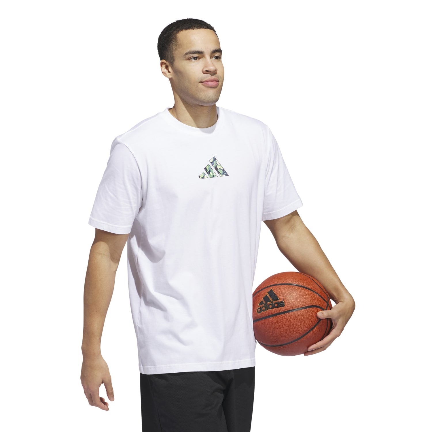 Adidas Basketball Men Lil Stripe Photoreal Graphic Tee White IN6376