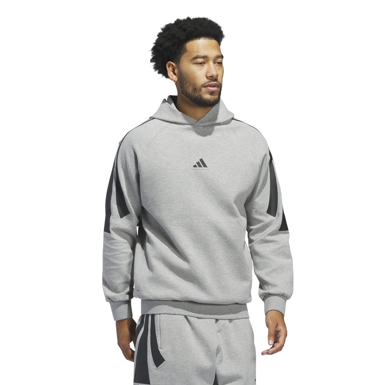 Adidas Unisex Basketball Spacer Hoodie Grey JD7466