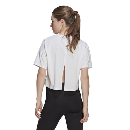 Adidas Women Train Icons 3 Bar Logo Tee White HK6965