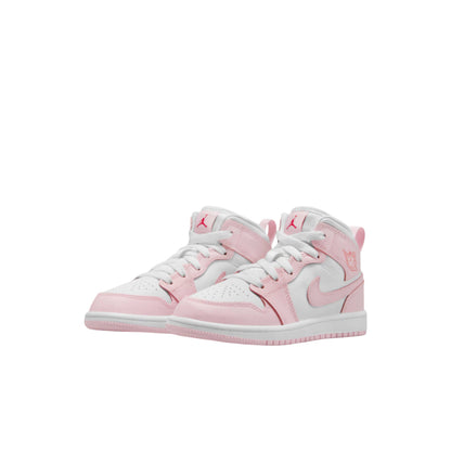 Jordan 1 Mid Pink Foam Fire Red White (PS)