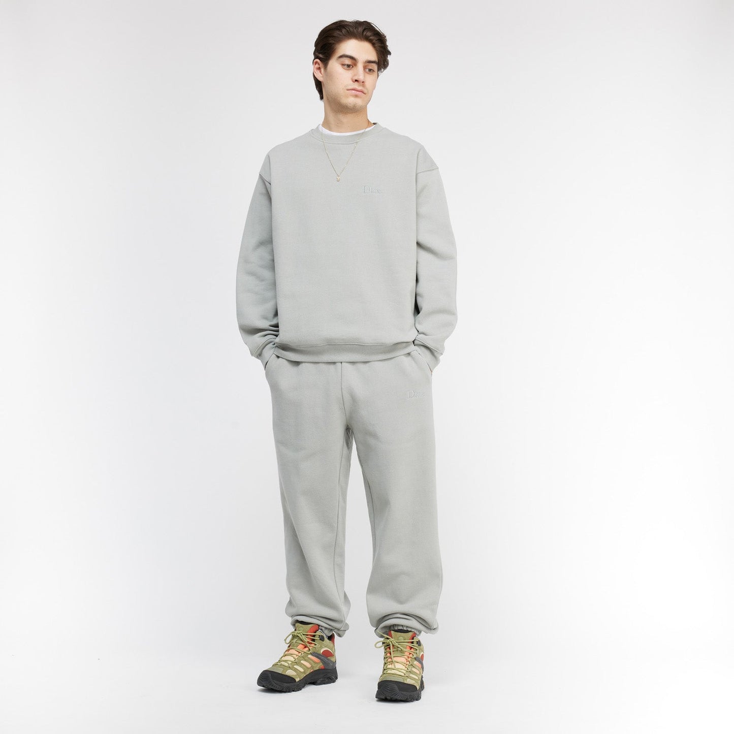 Dime Men Classic Small Logo Crewneck Gravel