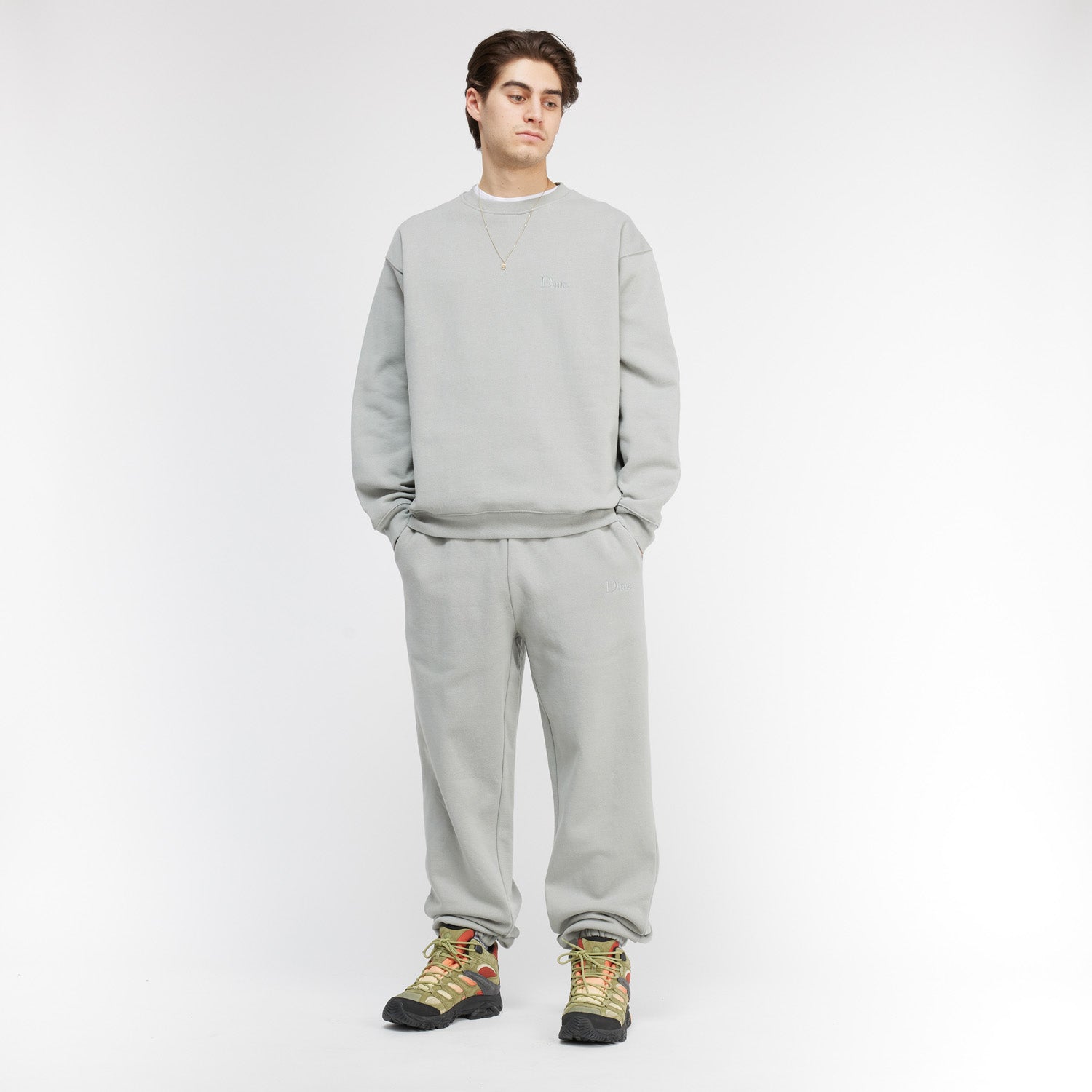 Dime Men Classic Small Logo Crewneck Gravel
