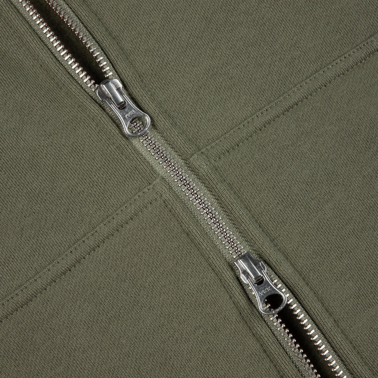 Dime Men Cursive Small Logo Zip-Hoodie Army Green